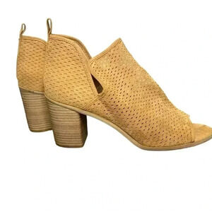 Abound | Brown Perforated Peep Toe Ankle Booties